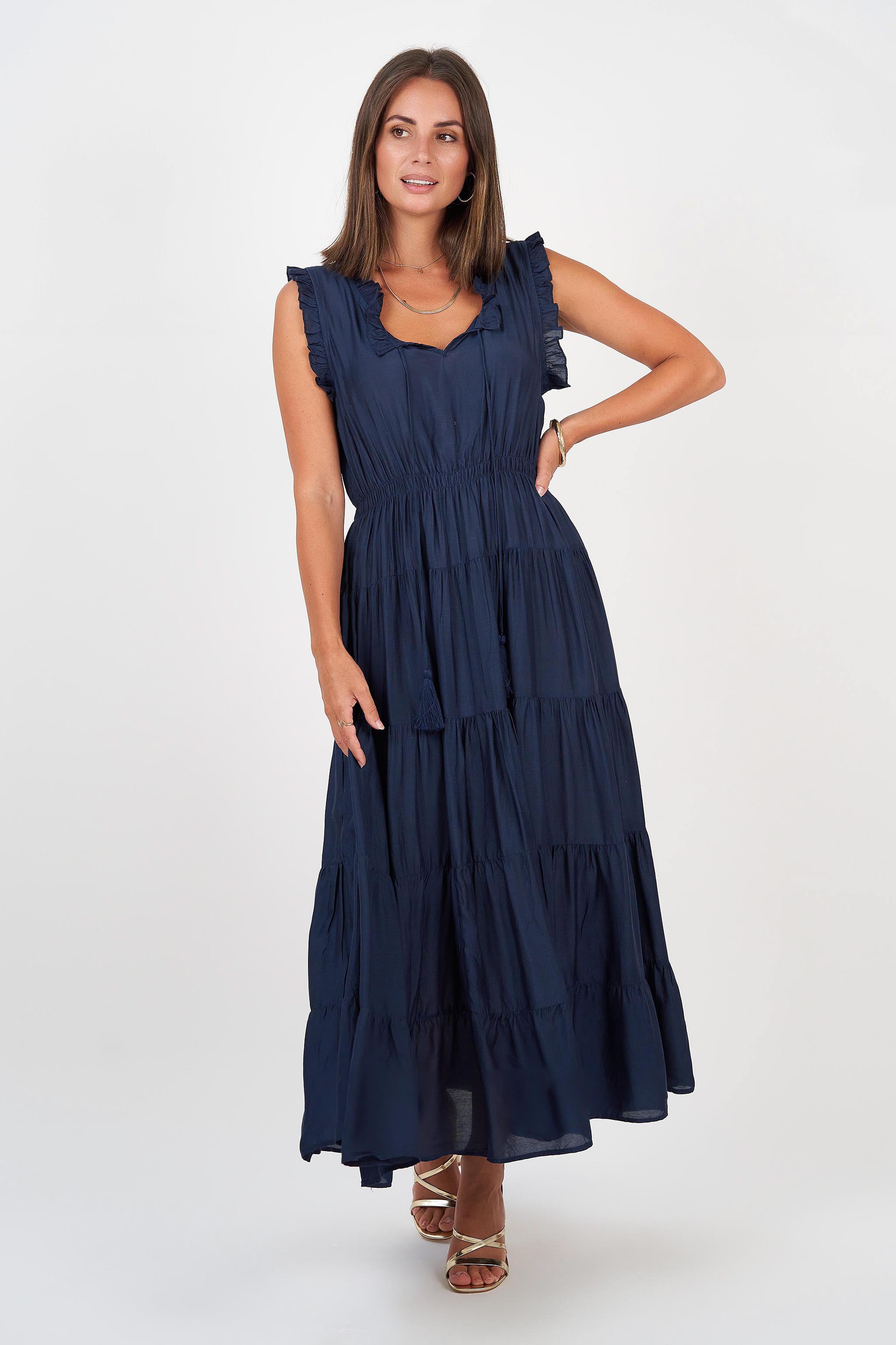 Sophia Dress Navy Block
