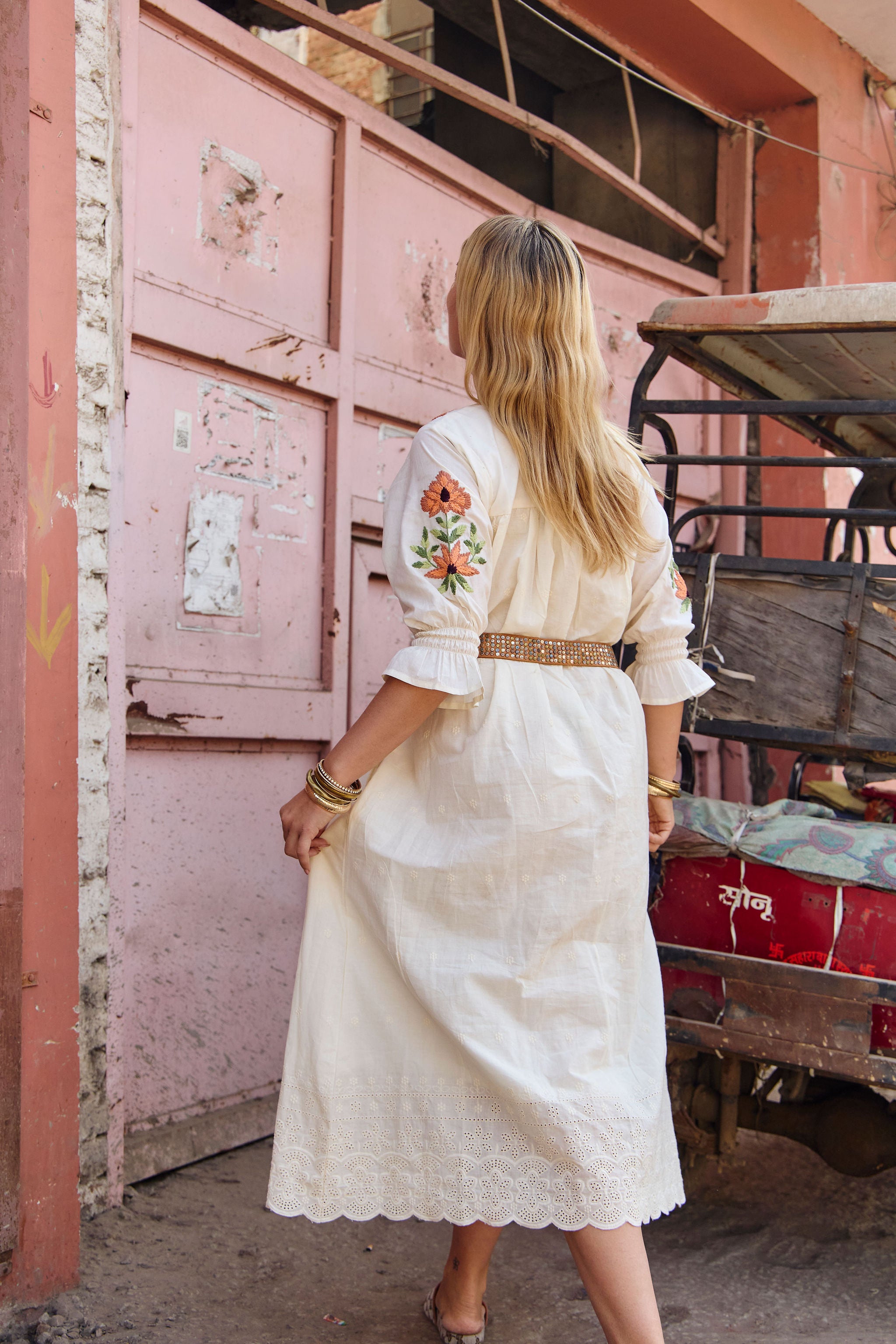Emma Dress Jaipur Embroidery – Naudic