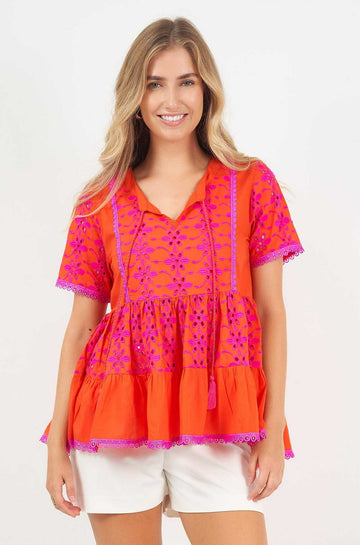 Belmont Top Sunset Broderie (Outlet - Final Sale Product) – Naudic