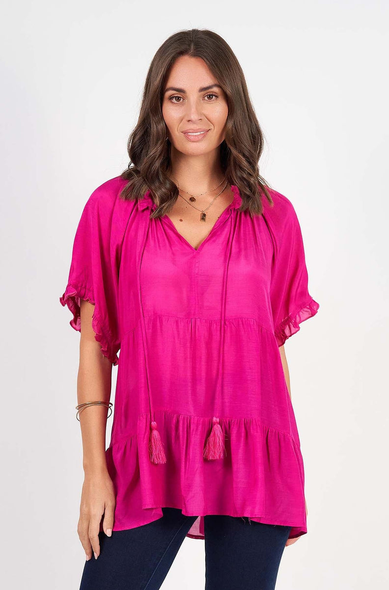 Matilda Short Sleeve Hot Pink – Naudic