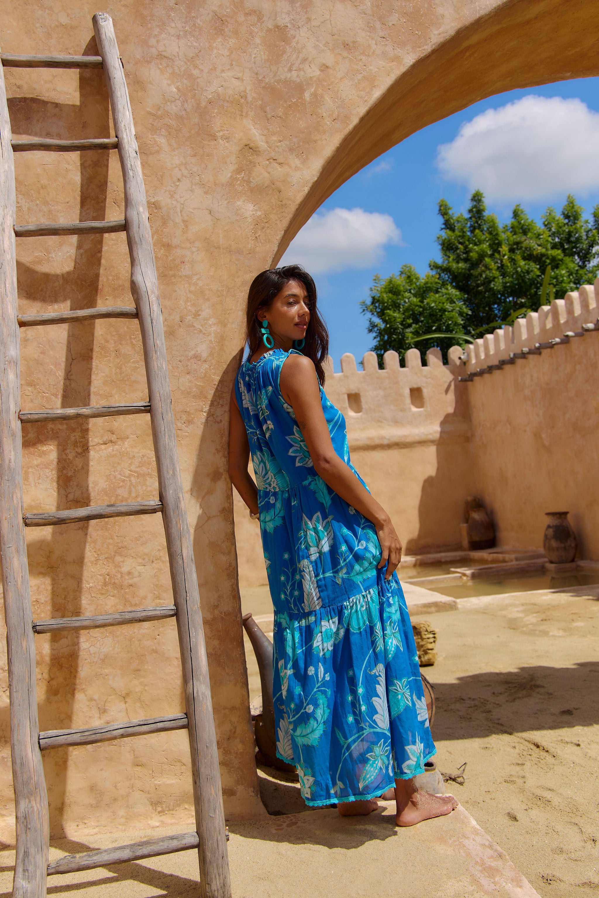 bermuda blue dress Azazie Keyla