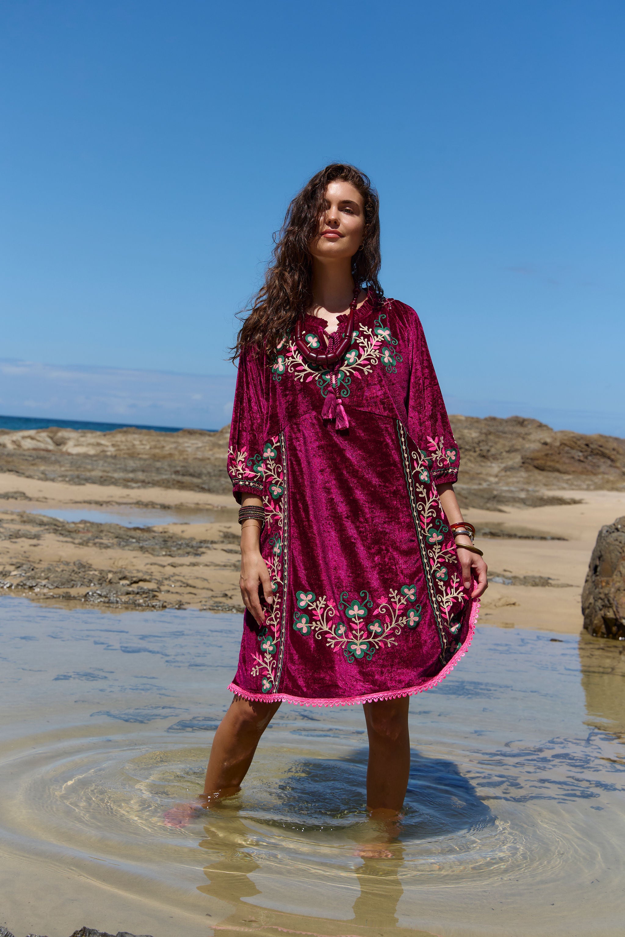 sachin and babi light blue dress Spell Dress Bondi Embroidery – Naudic