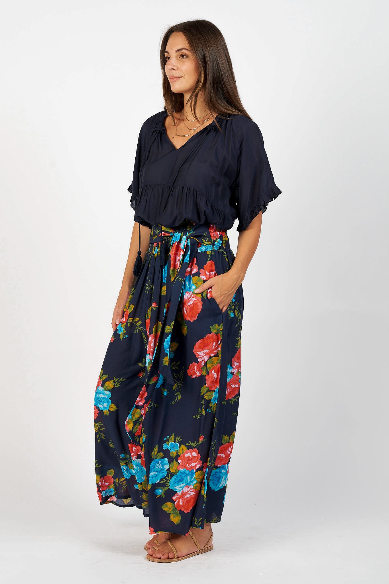 Matilda Short Sleeve Navy Block