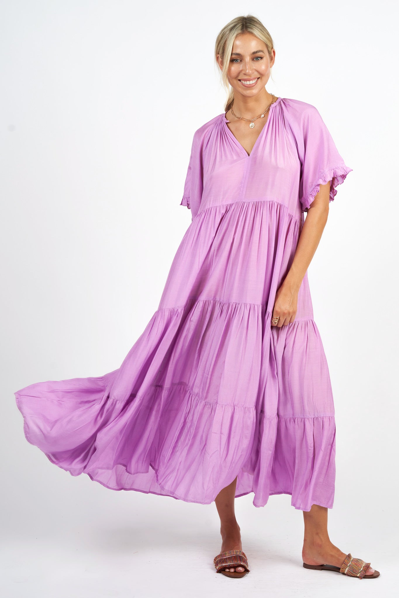 Amisha Short Sleeve Maxi Dress Block (Outlet - Final Sale Product)